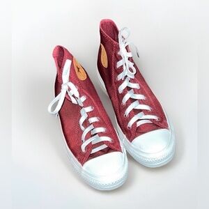 Converse Burgundy and Brown High Tops